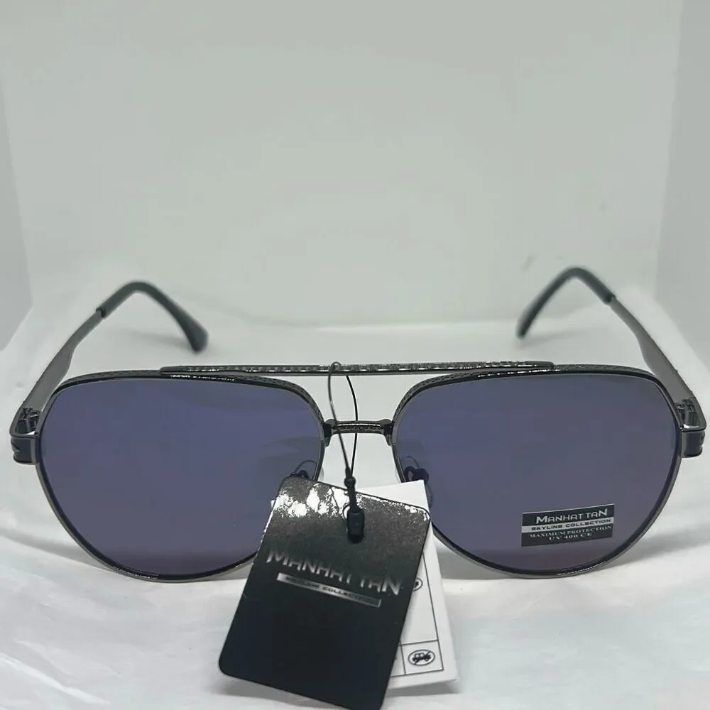 Manhattan Collection Aviator Sunglasses – Maximum UV Protection – Designer Metal